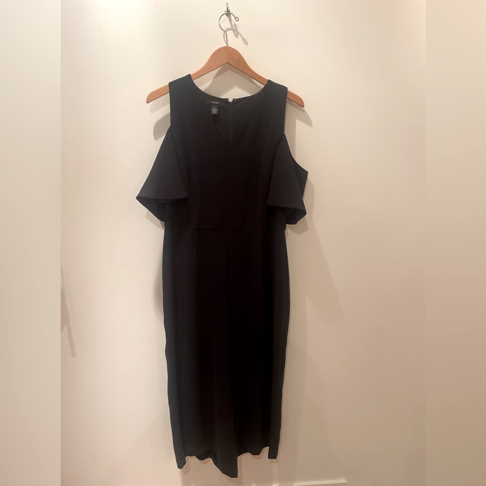 Alfani black one piece. Off shoulder sleeves. All one piece. Size 12.
